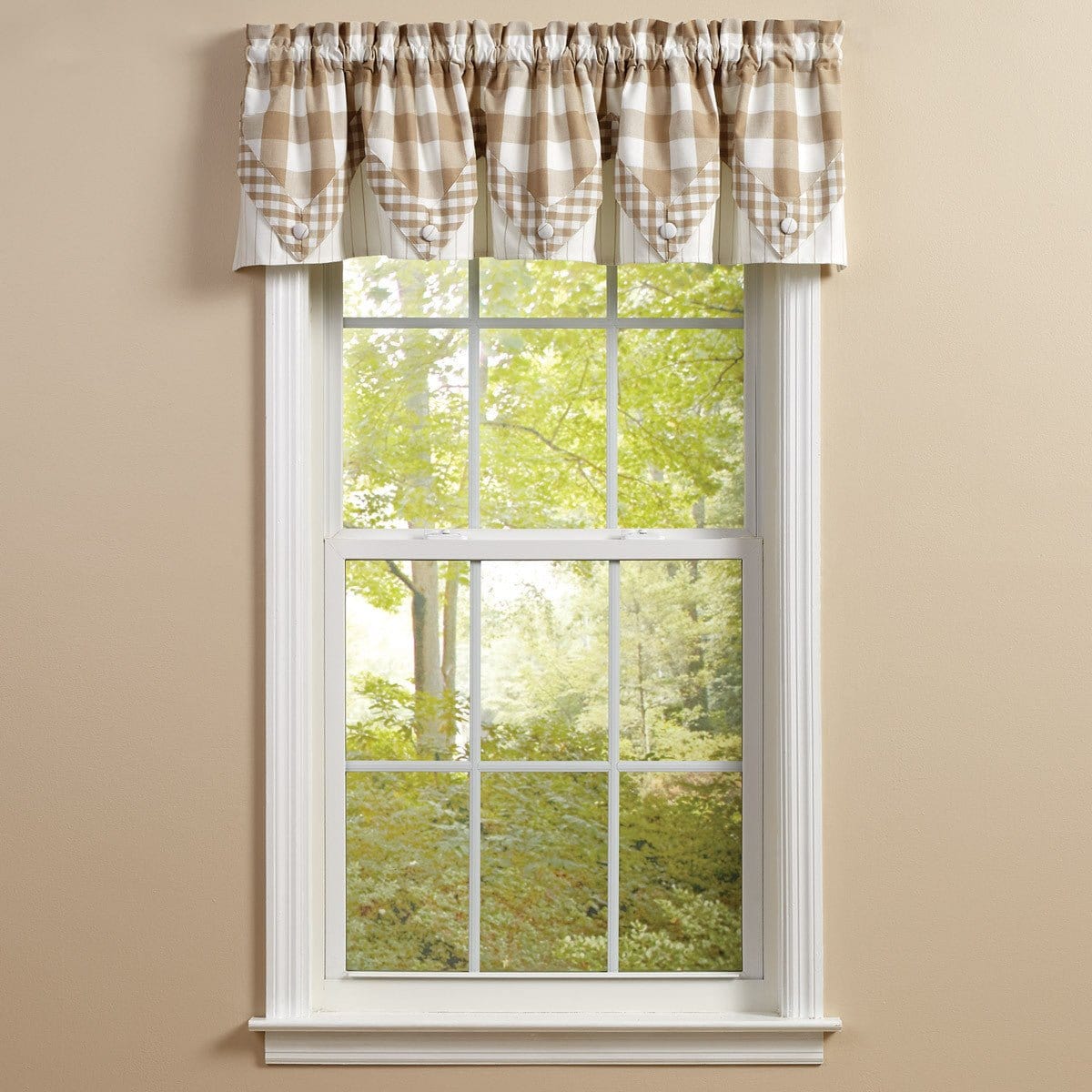 Wicklow Check in Natural Point Valance Lined-Park Designs-The Village Merchant