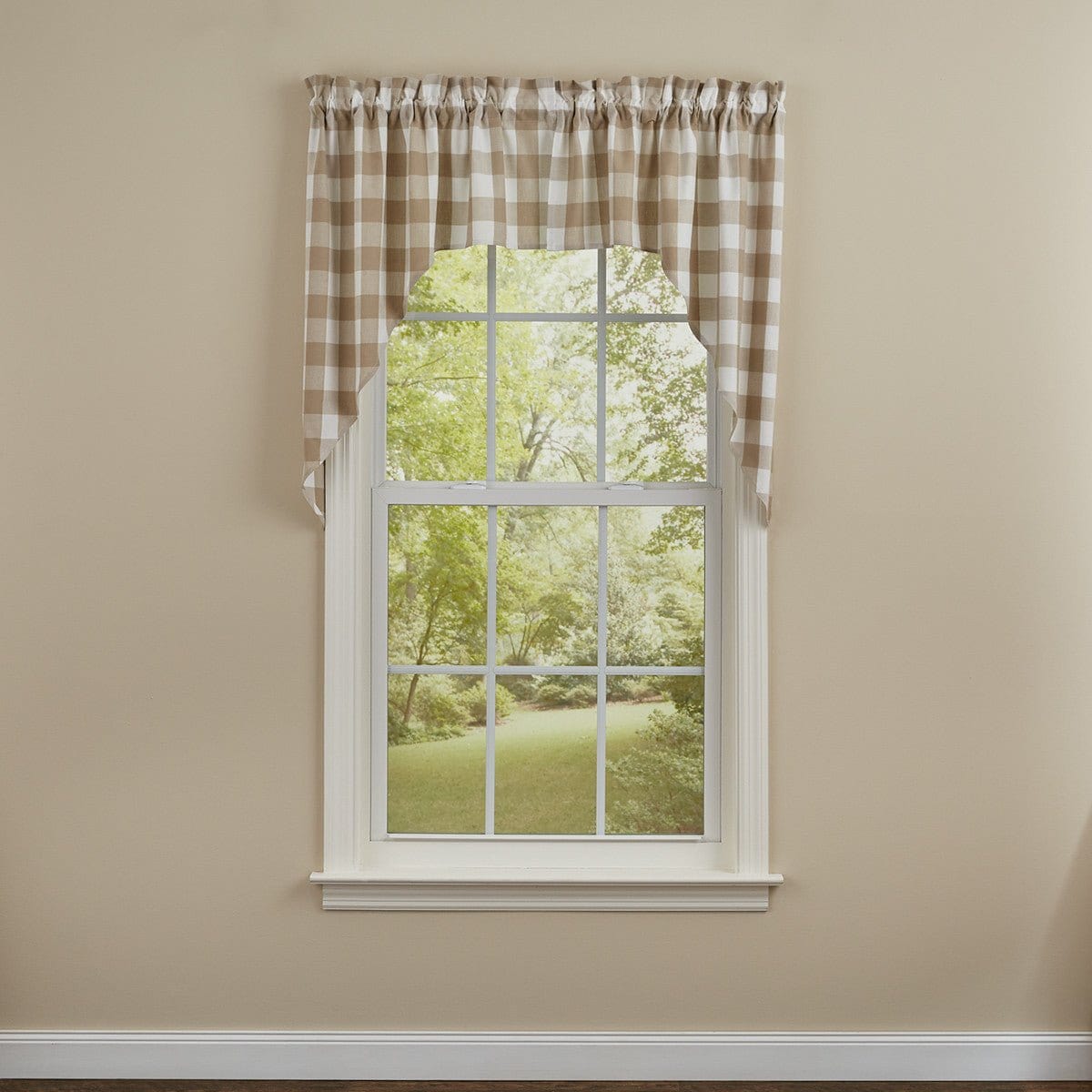 Wicklow Check in Natural Swag Pair 36" Long Unlined-Park Designs-The Village Merchant