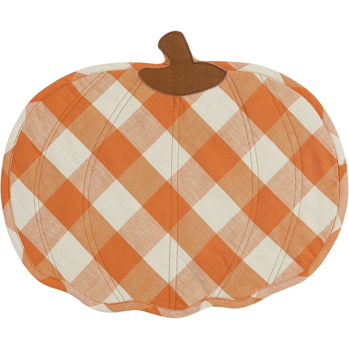 Wicklow Check in Orange & Cream Pumpkin Placemat-Park Designs-The Village Merchant