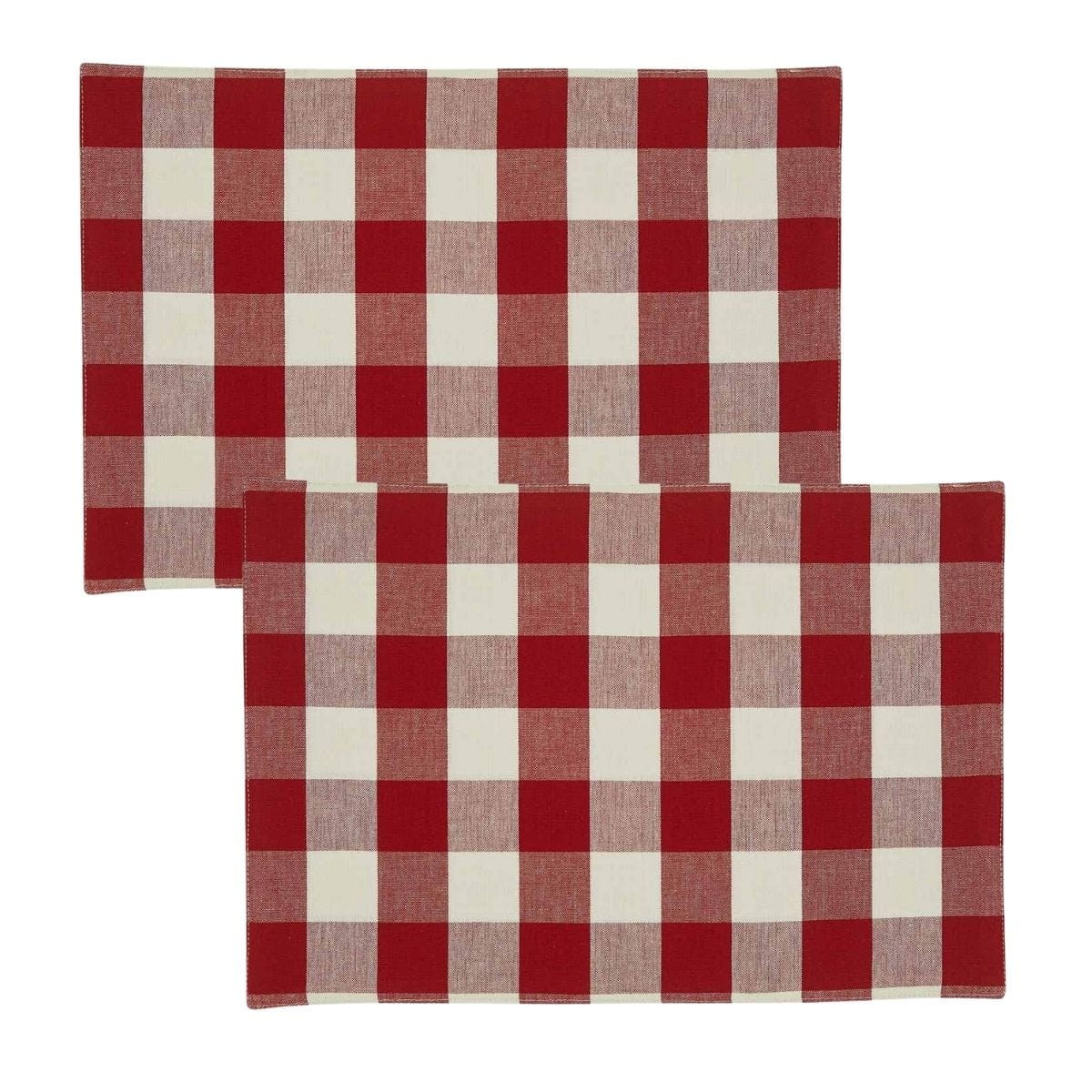 Wicklow Check in Red & Cream Backed Placemat Set of 2