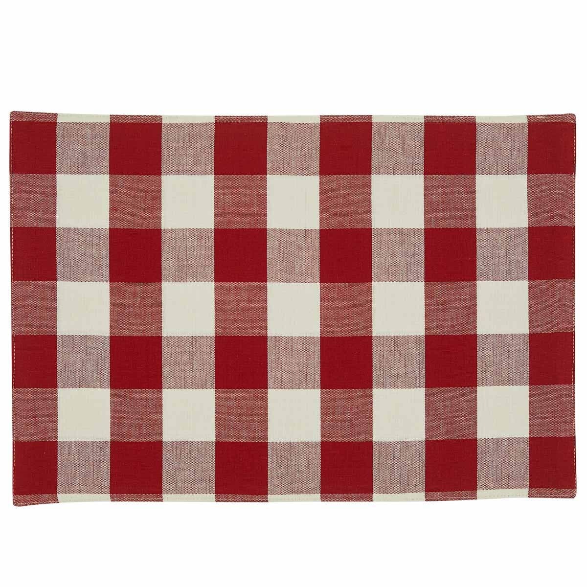 Wicklow Check in Red & Cream Backed Placemat Set of 2