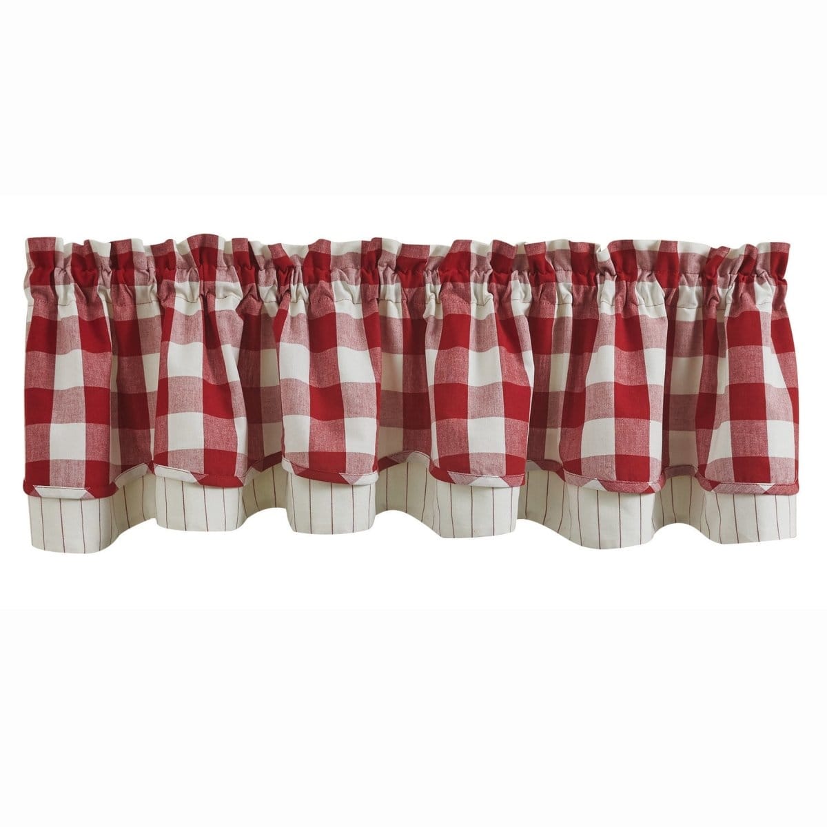 Wicklow Check in Red Layered Valance Lined-Park Designs-The Village Merchant