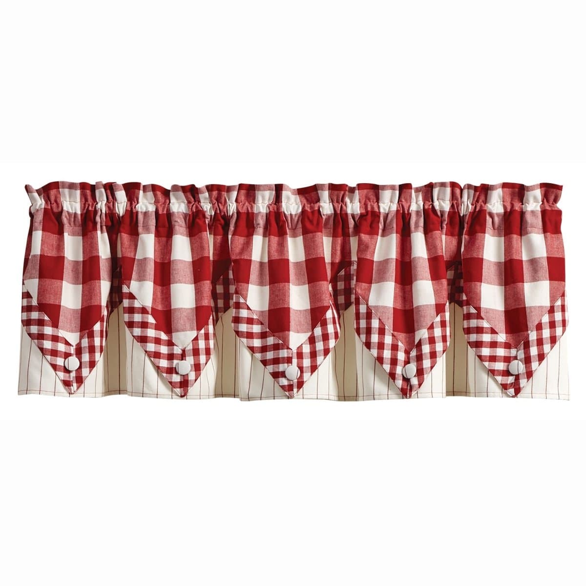 Wicklow Check in Red Point Valance Lined-Park Designs-The Village Merchant