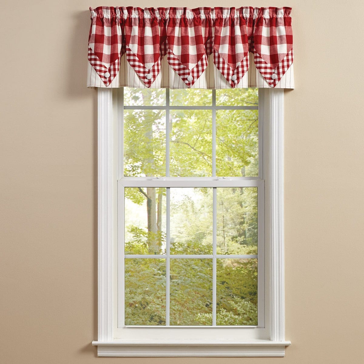 Wicklow Check in Red Point Valance Lined-Park Designs-The Village Merchant