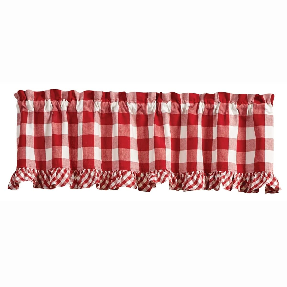 Wicklow Check in Red Ruffled Valance Lined-Park Designs-The Village Merchant