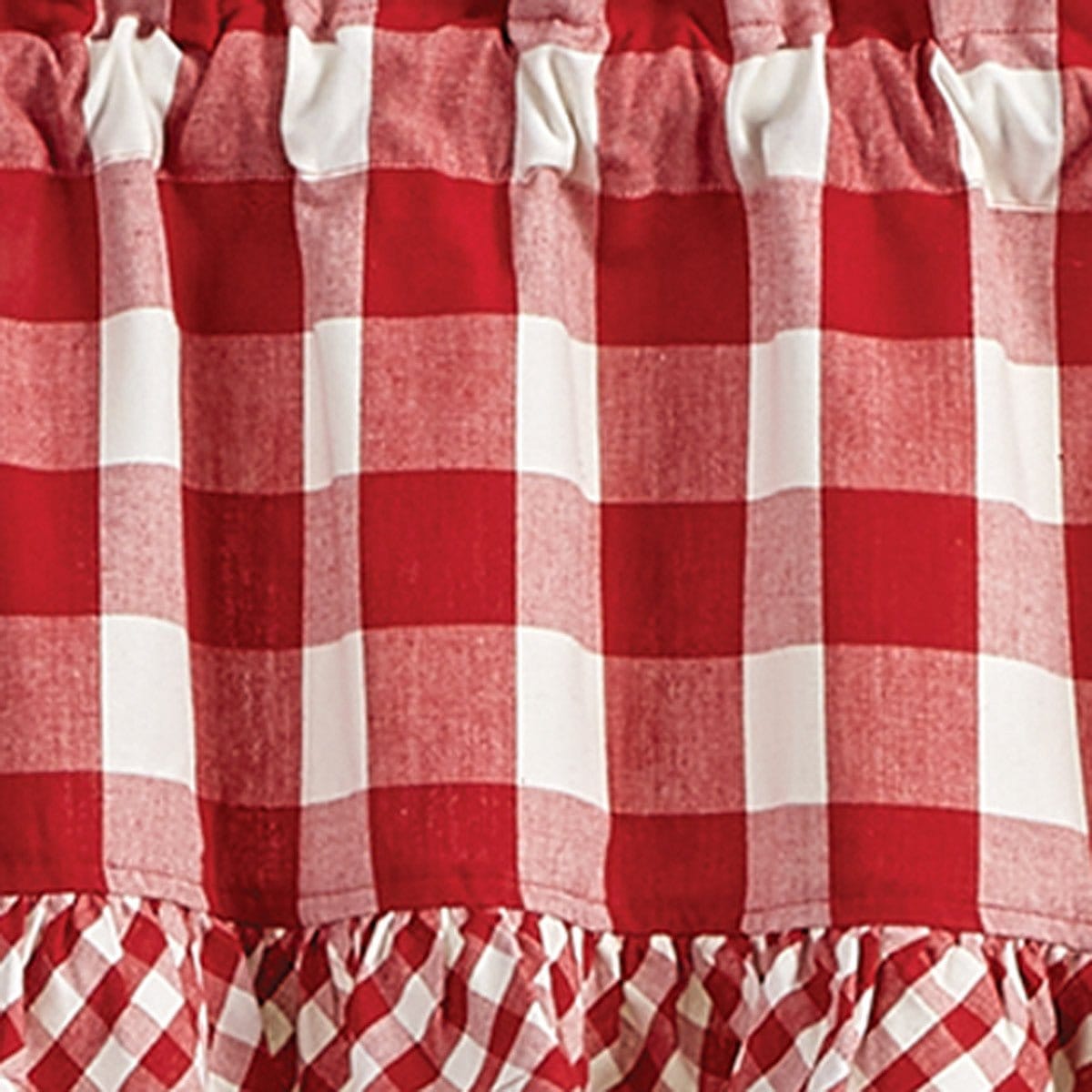 Wicklow Check in Red Ruffled Valance Lined-Park Designs-The Village Merchant