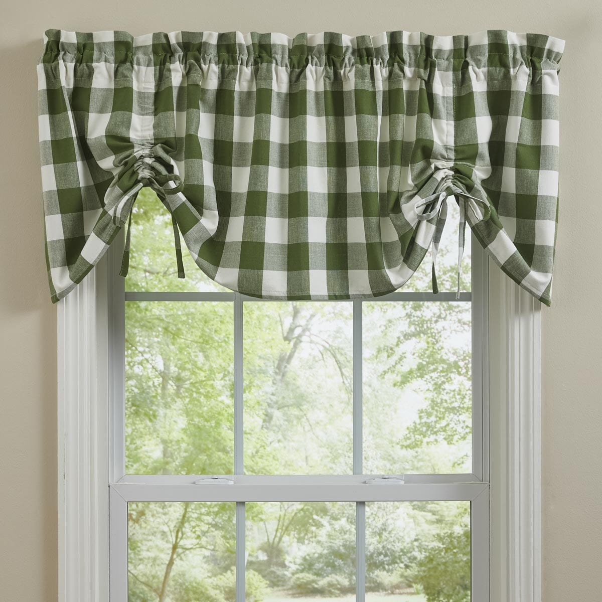 Wicklow Check in Sage Green Farmhouse Valance Lined-Park Designs-The Village Merchant