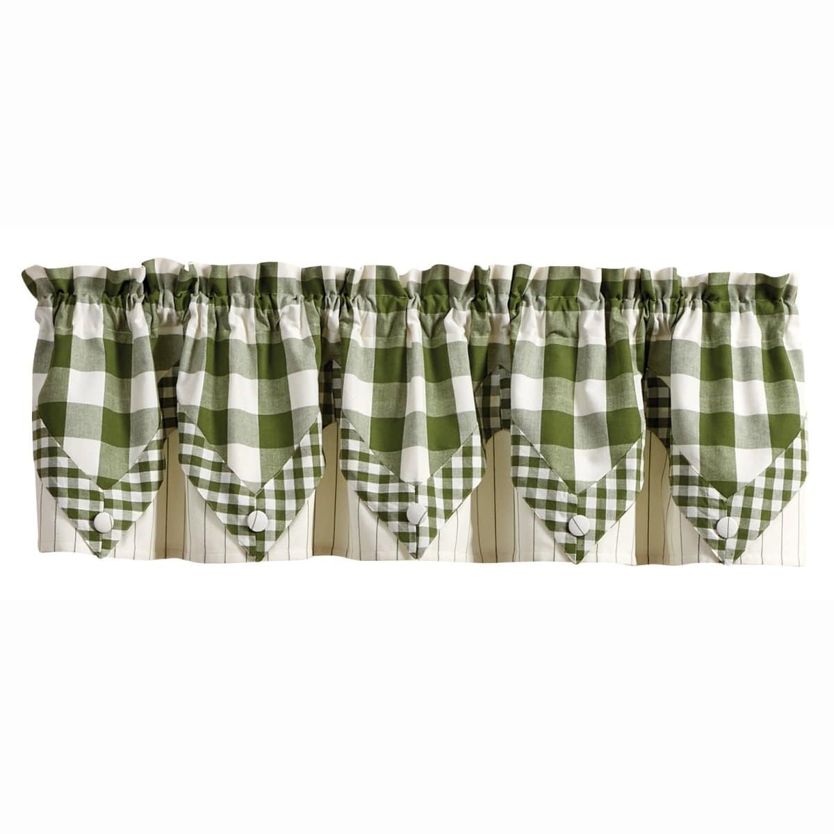 Wicklow Check in Sage Green Point Valance Lined-Park Designs-The Village Merchant