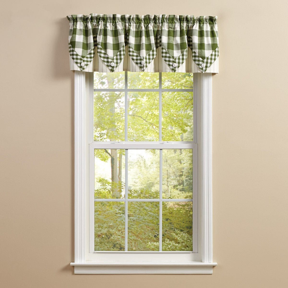 Wicklow Check in Sage Green Point Valance Lined-Park Designs-The Village Merchant