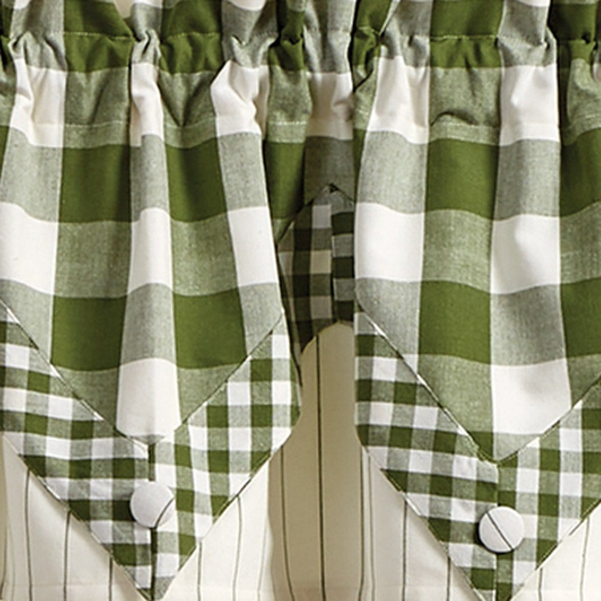 Wicklow Check in Sage Green Point Valance Lined-Park Designs-The Village Merchant