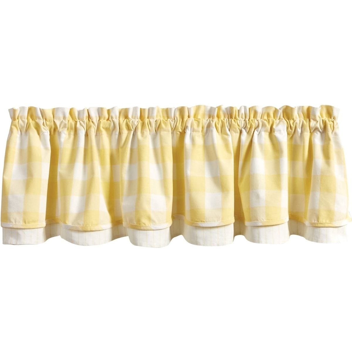 Wicklow Check in Yellow Layered Valance Lined-Park Designs-The Village Merchant