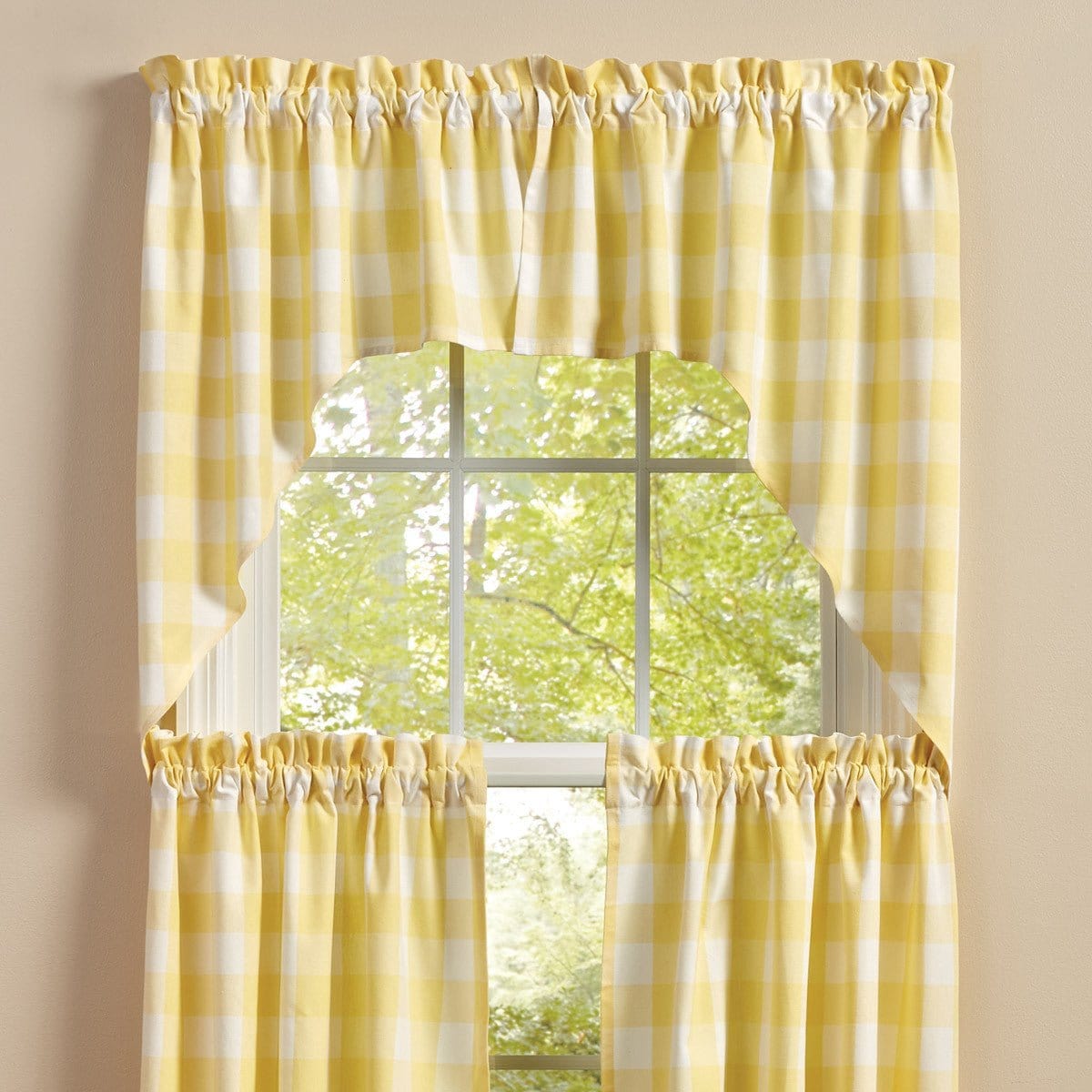 Wicklow Check in Yellow Swag Pair 36" Long Unlined-Park Designs-The Village Merchant