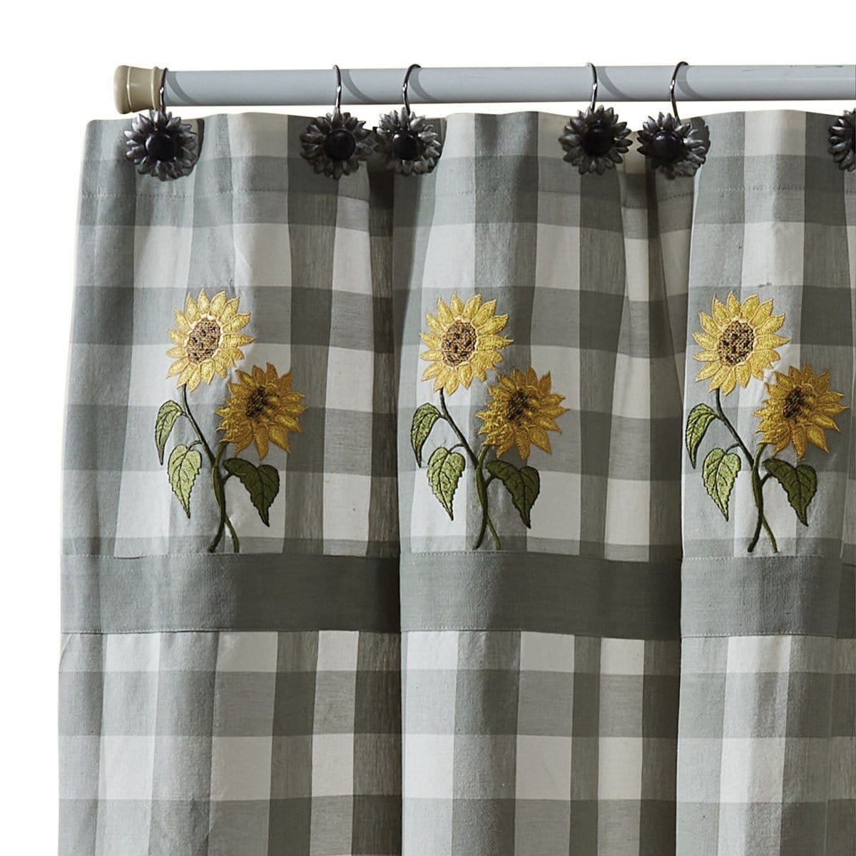 Wicklow Check Sunflower Shower Curtain-Park Designs-The Village Merchant