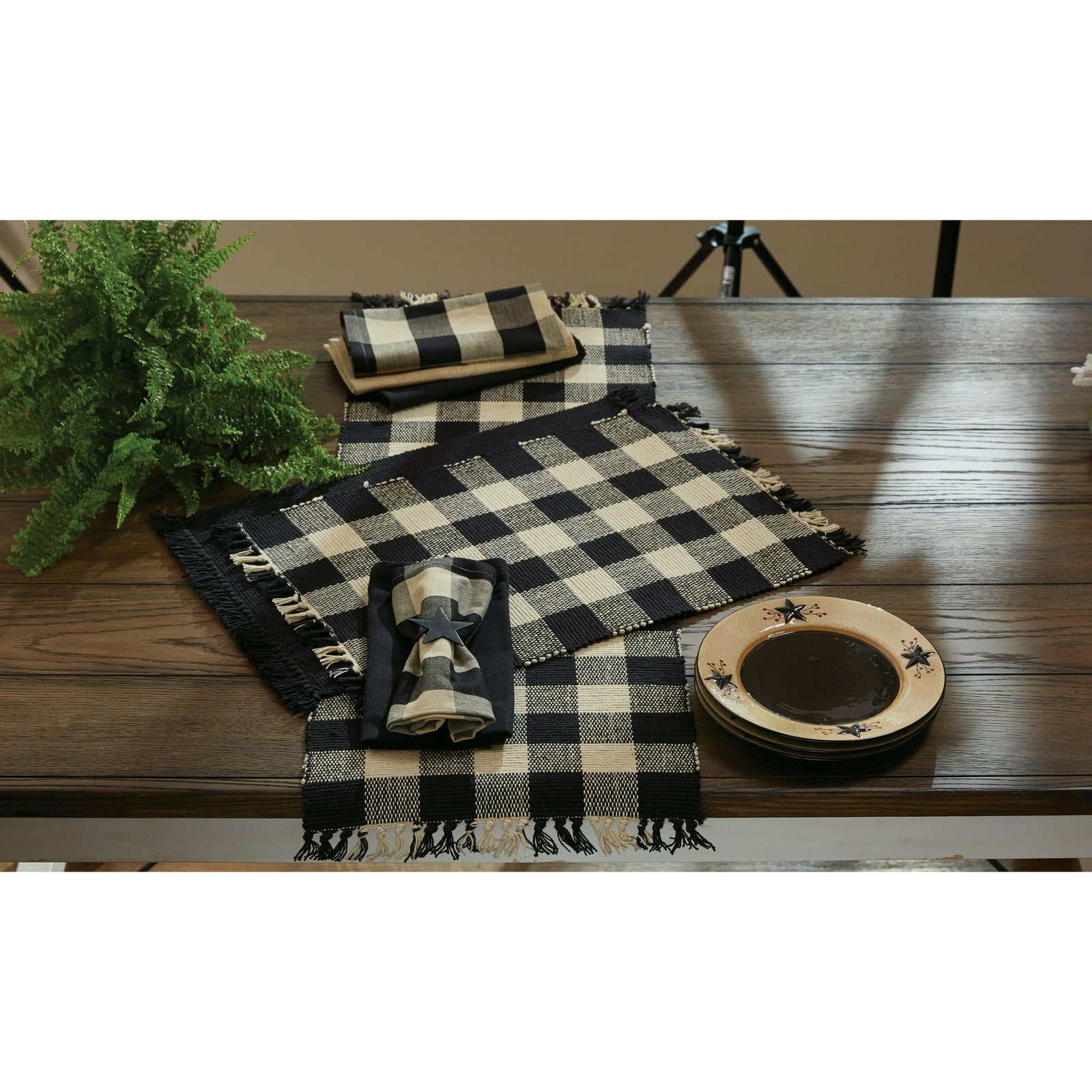 Park Designs Wicklow Check in Black Napkin Set of 2
