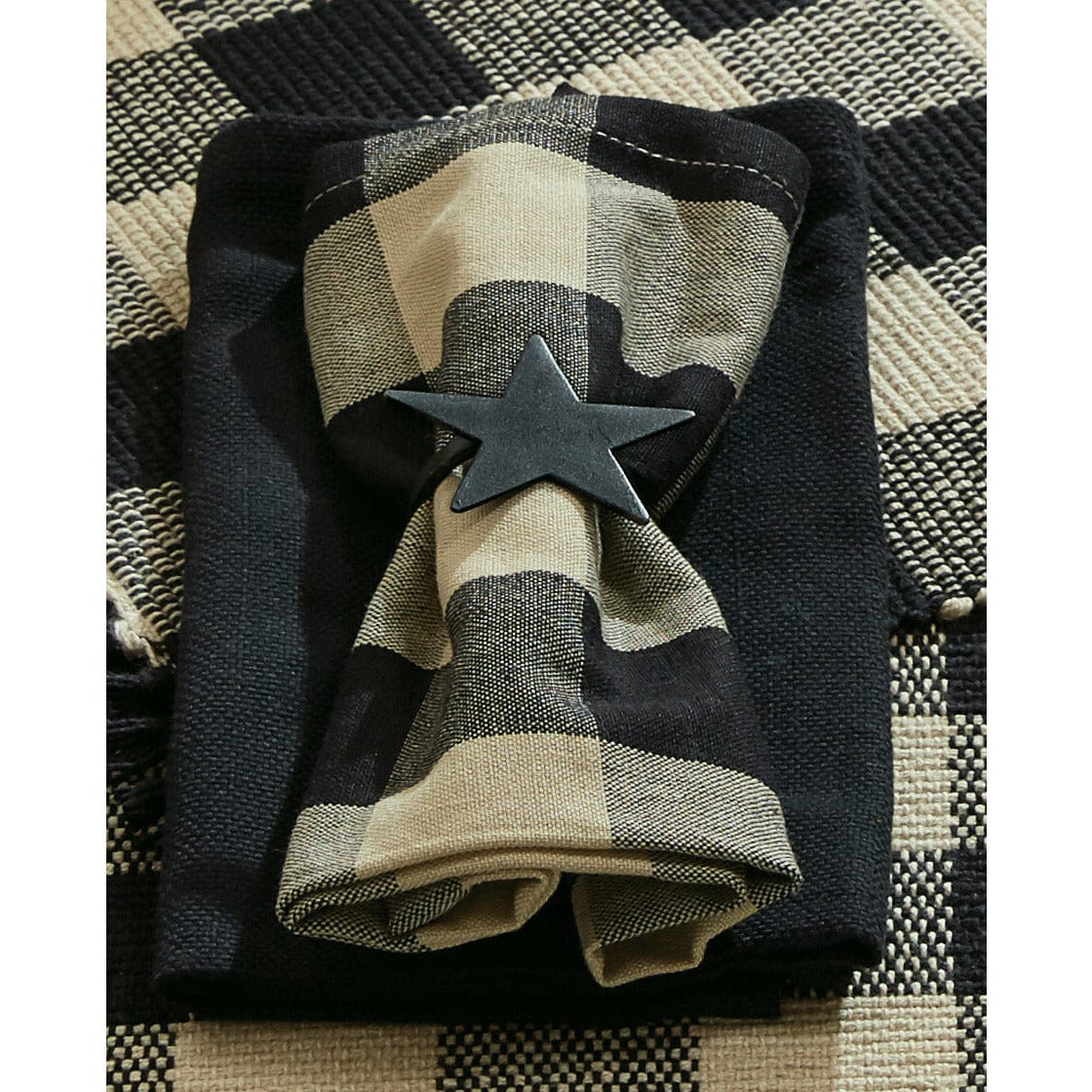 Park Designs Wicklow Check in Black Napkin Set of 2