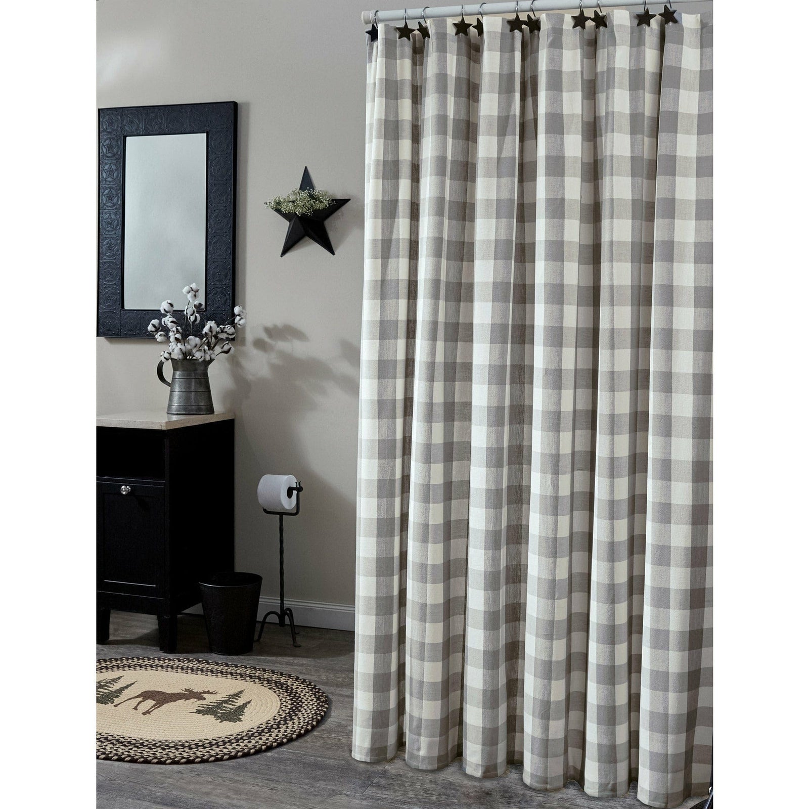 Wicklow in Dove Shower Curtain-Park Designs-The Village Merchant