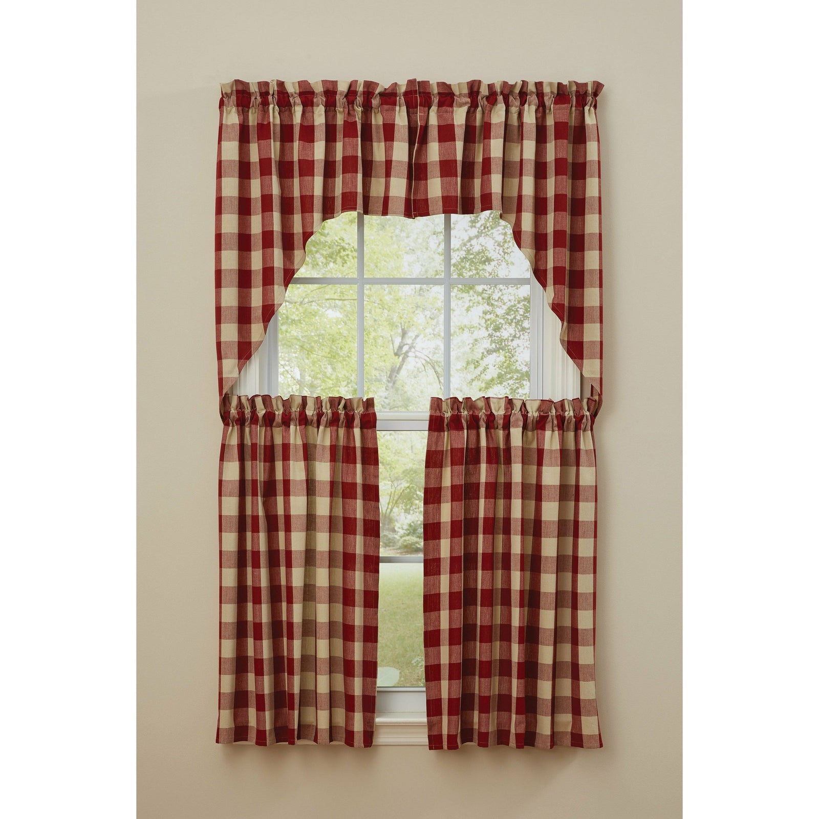 Wicklow In Garnet Swag Pair 36" Long Unlined-Park Designs-The Village Merchant