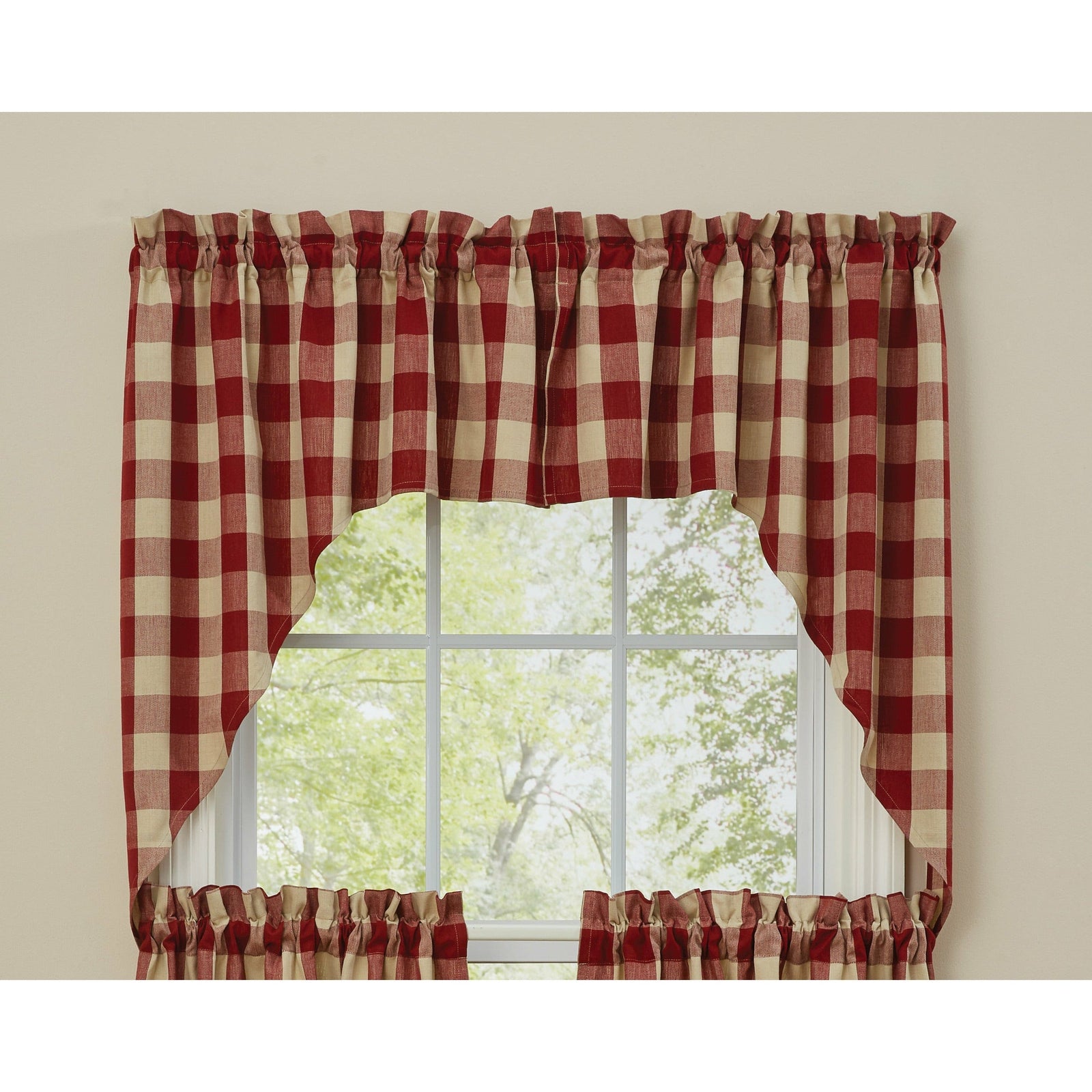 Wicklow In Garnet Swag Pair 36" Long Unlined-Park Designs-The Village Merchant