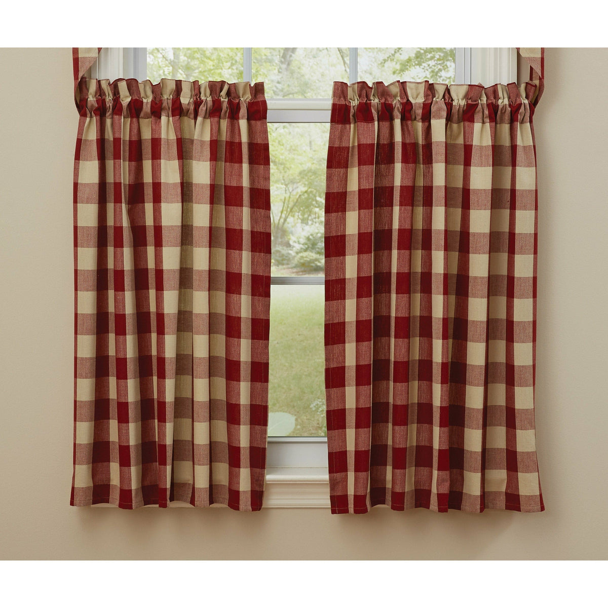 Wicklow In Garnet Tier Pair 36&quot; Long Unlined-Park Designs-The Village Merchant