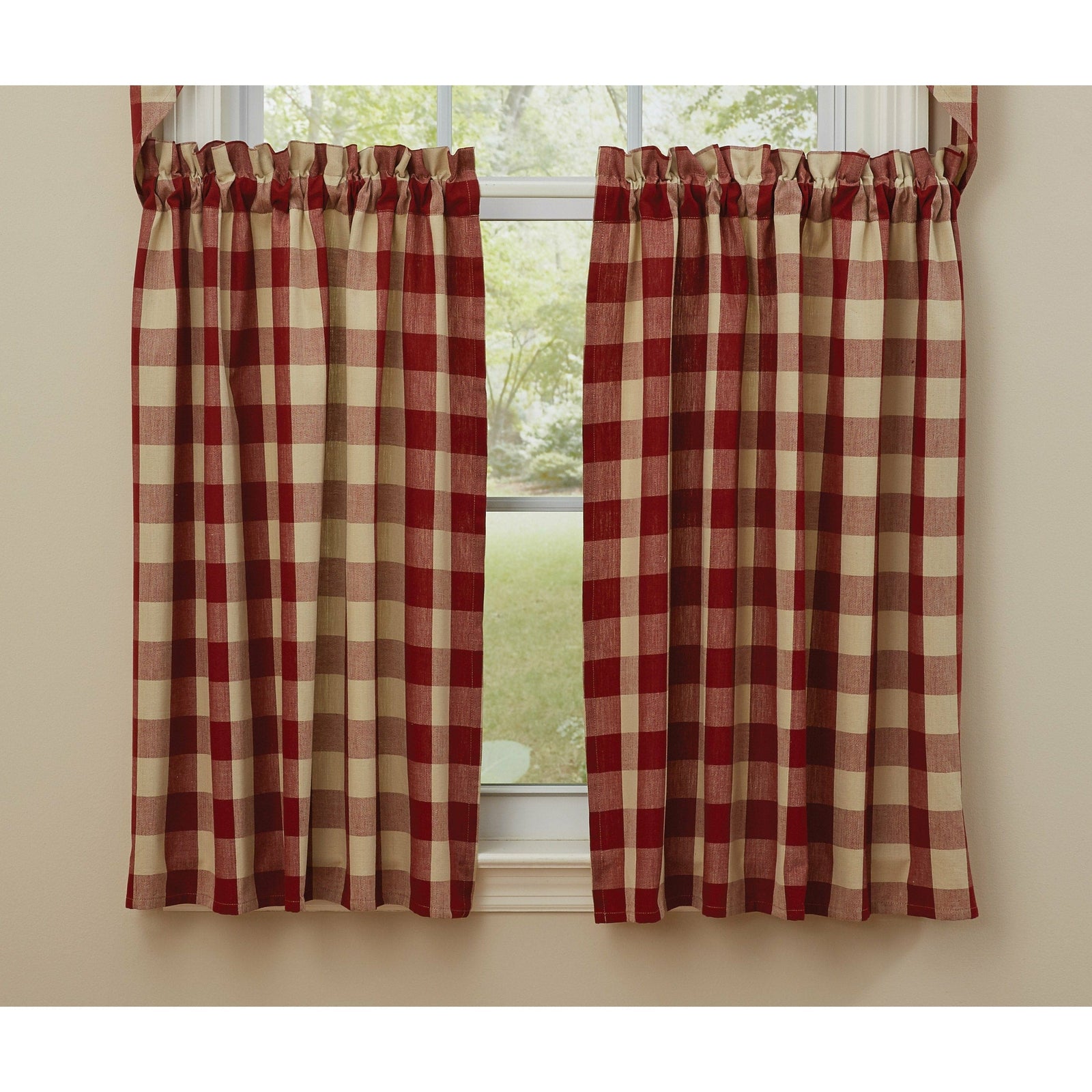Wicklow In Garnet Tier Pair 36" Long Unlined-Park Designs-The Village Merchant