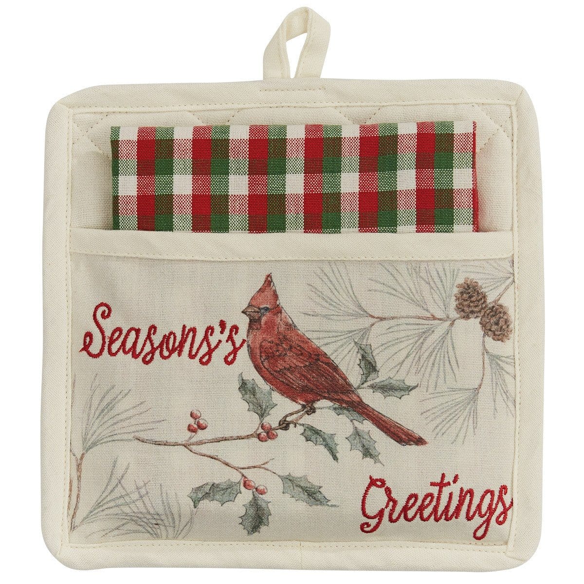 Wild and Beautiful Season's Greetings Pocket Potholder & Dishtowel Set 2 Piece Set-Park Designs-The Village Merchant