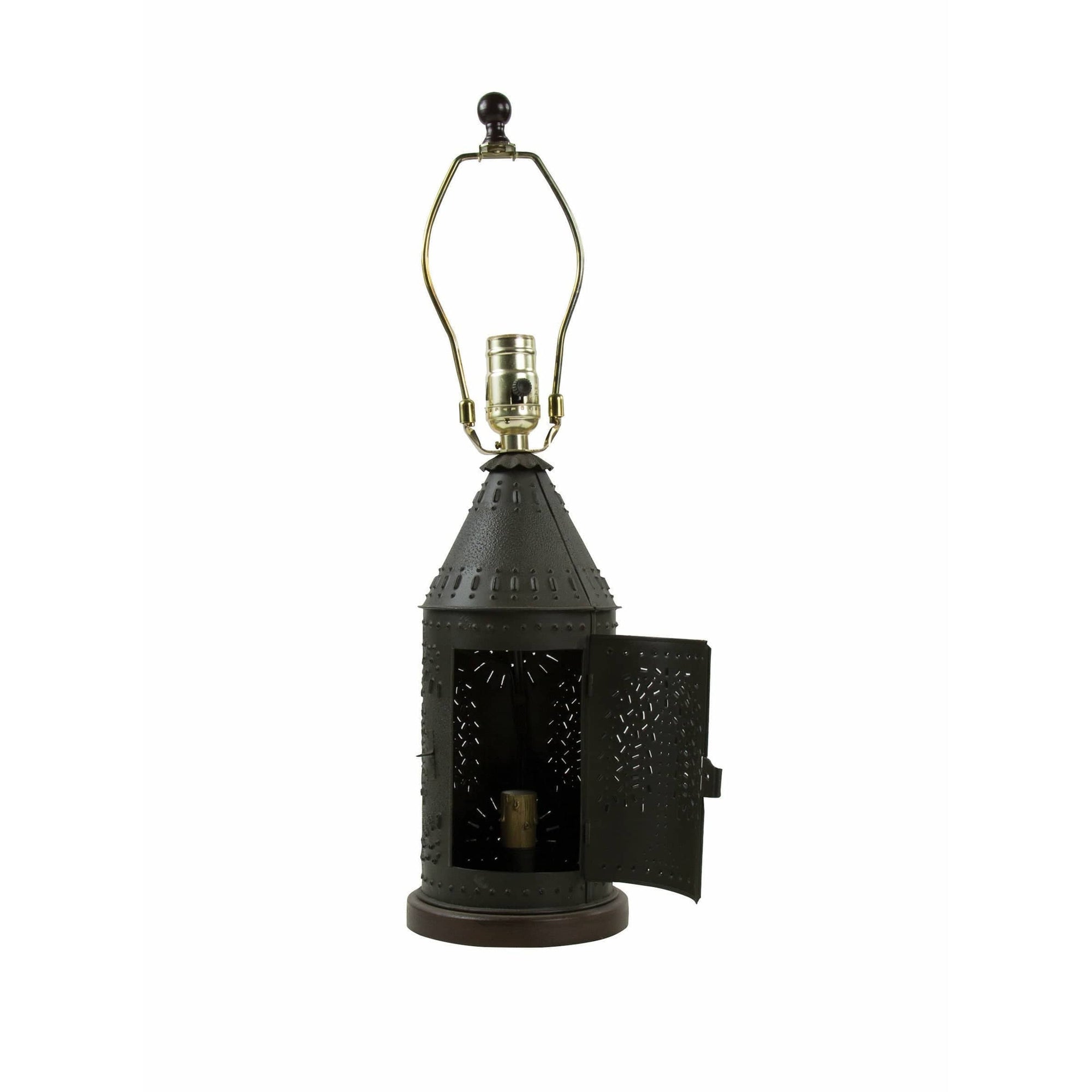 Willow In Black Punched Revere Table Lamp-Park Designs-The Village Merchant