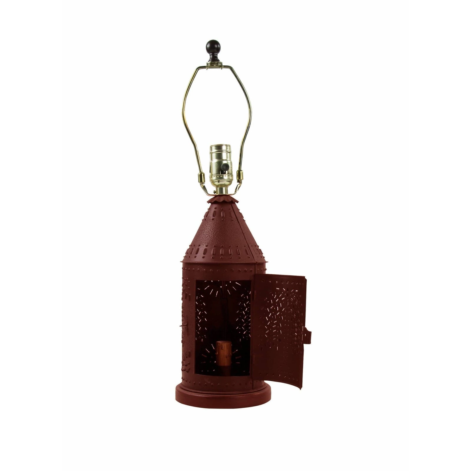 Willow In Red Punched Revere Table Lamp-Park Designs-The Village Merchant