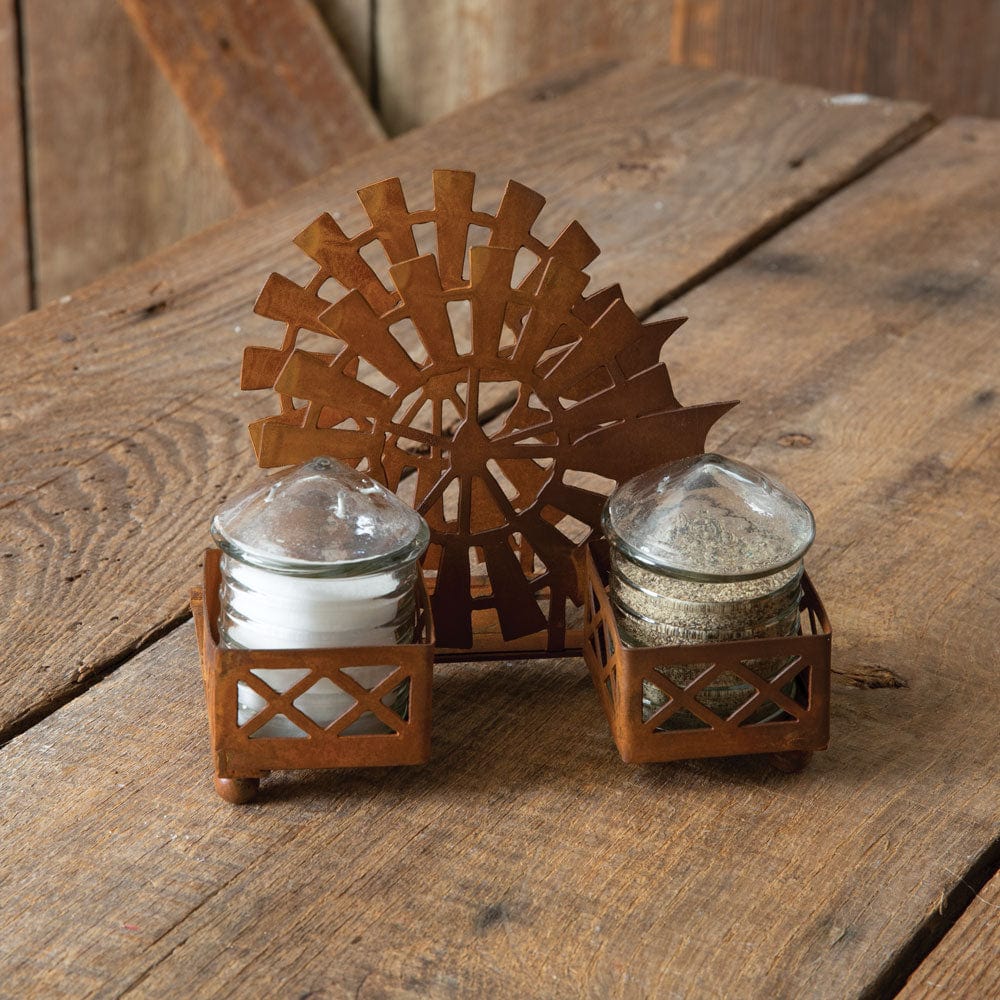 Windmill &amp; Silo Napkin Caddy / Holder With Salt &amp; Pepper Shakers-CTW Home-The Village Merchant