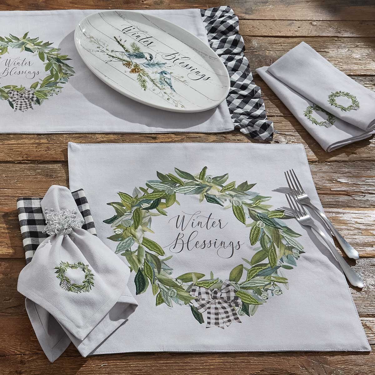 Winter Blessings Placemat Square Set of 2