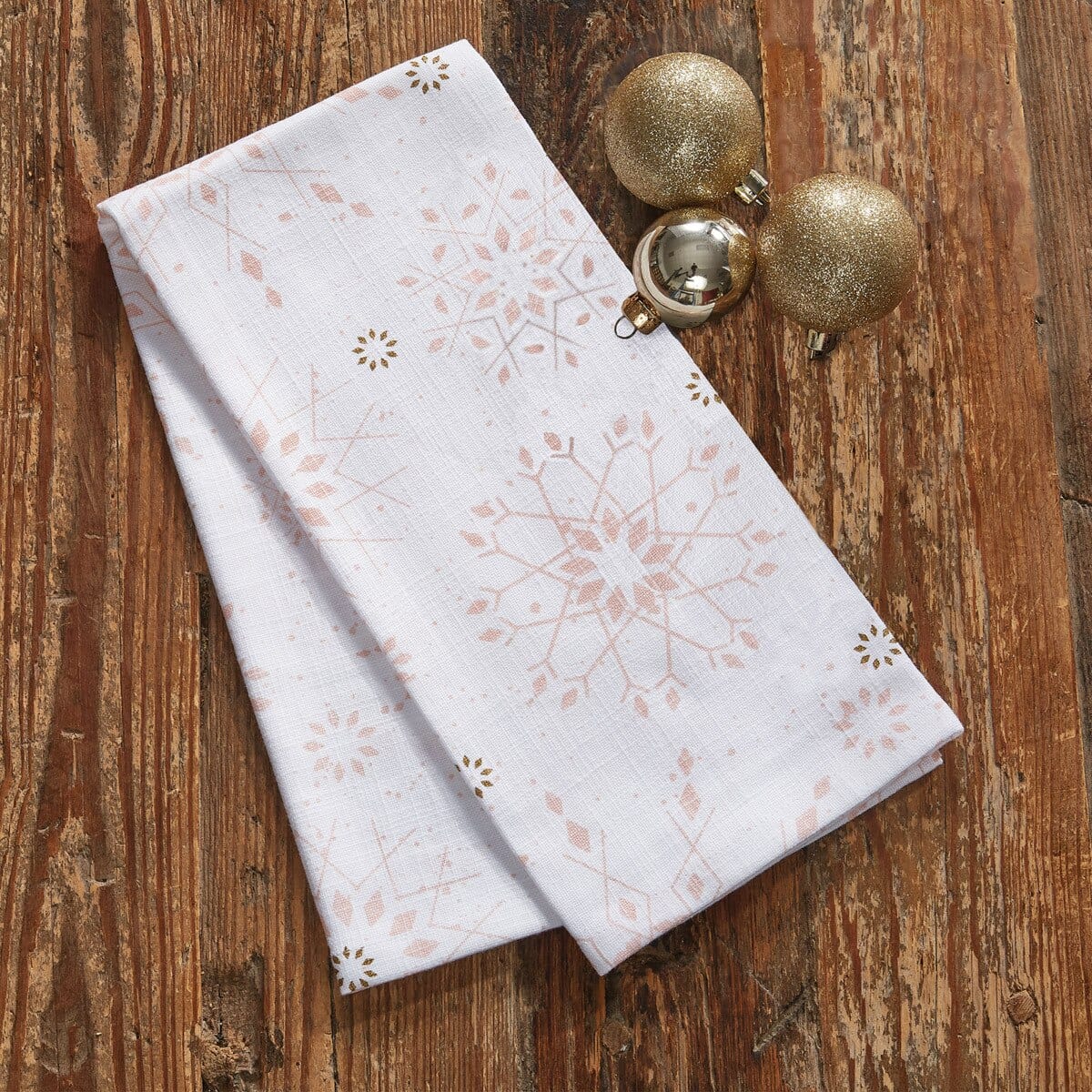 Winter Blush Printed Snowflake Decorative Towel Set of 2