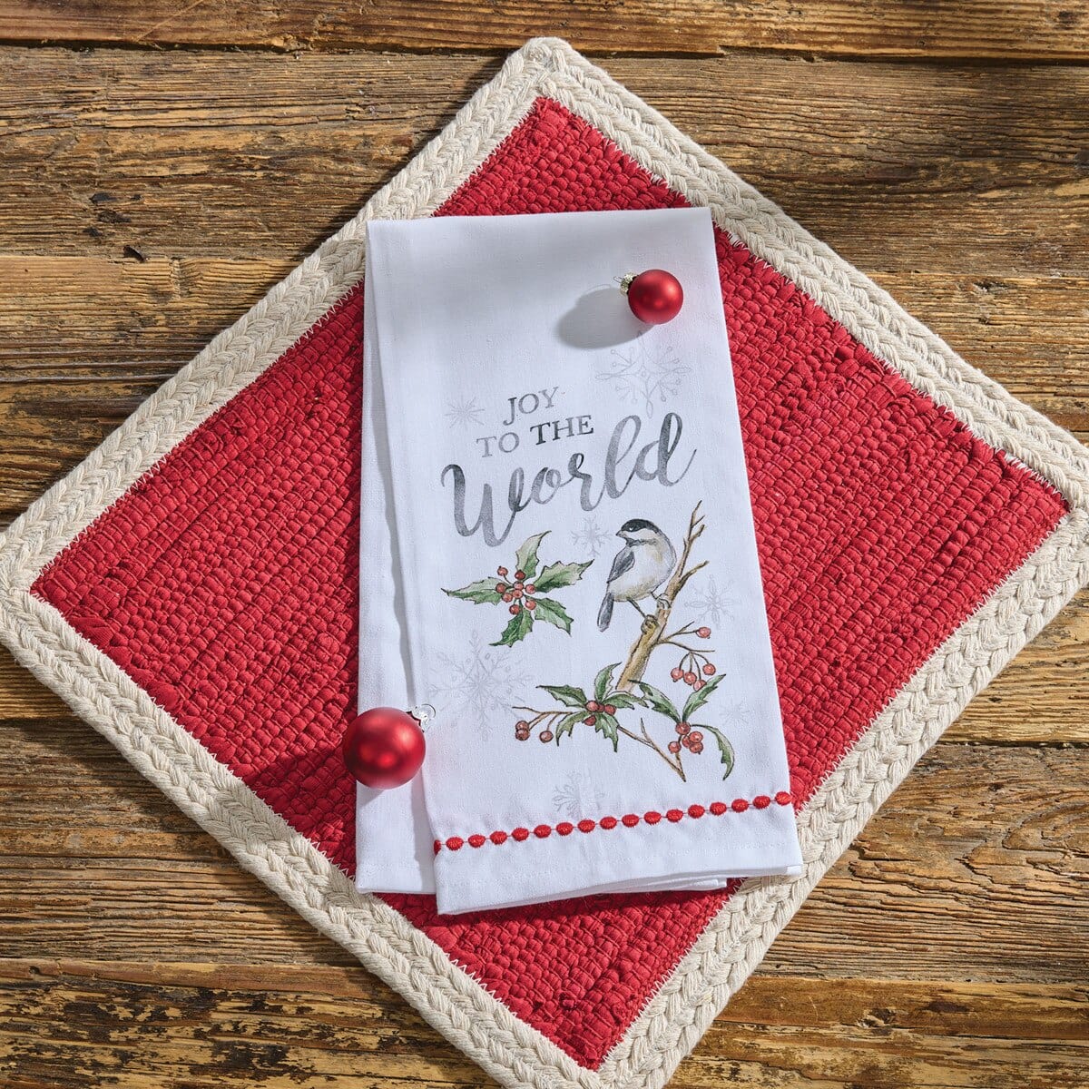 Winter Harmony Joy To The World Decorative Towel