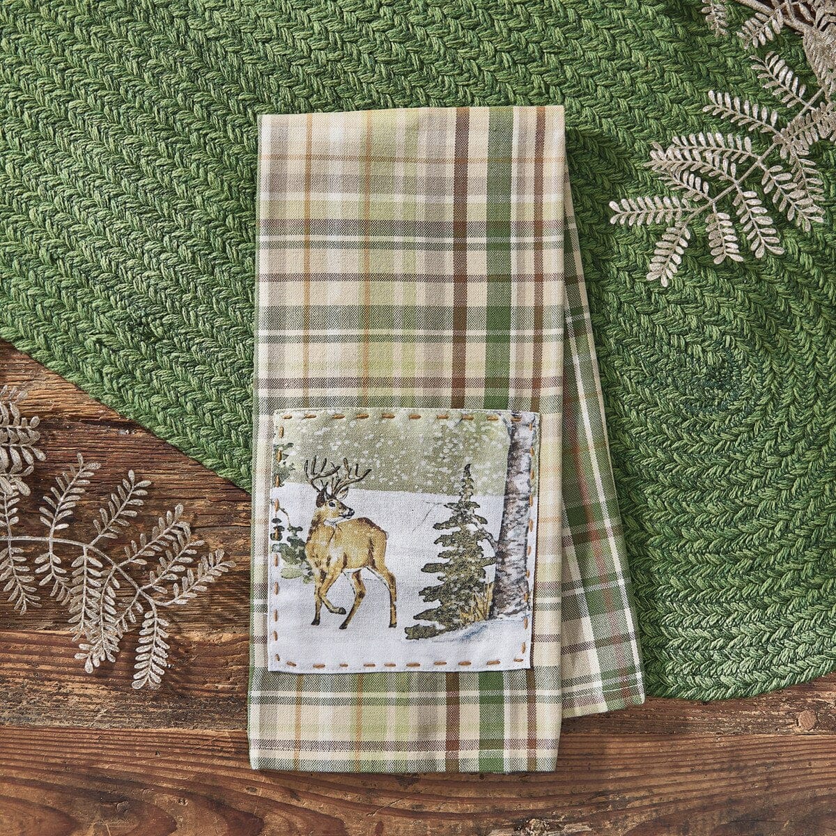 Winter Morning Plaid Patch Decorative Towel
