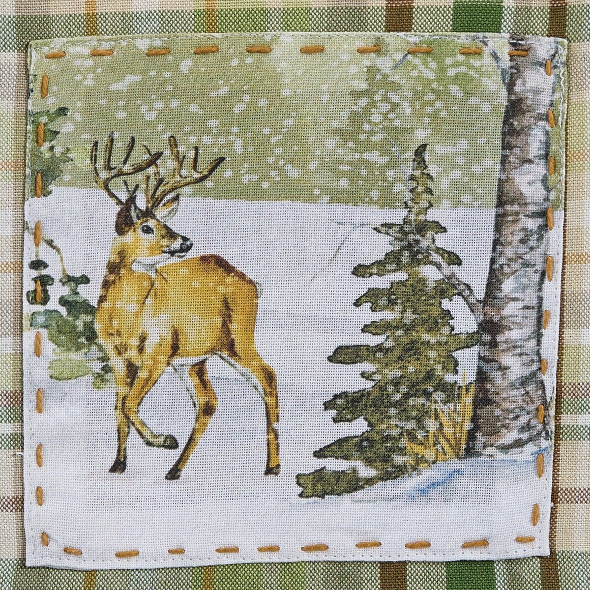 Winter Morning Plaid Patch Decorative Towel