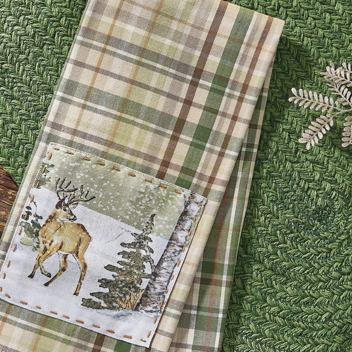 Winter Morning Plaid Patch Decorative Towel