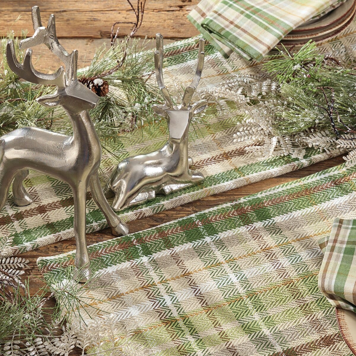 Winter Morning Plaid Table Runner 36" Long