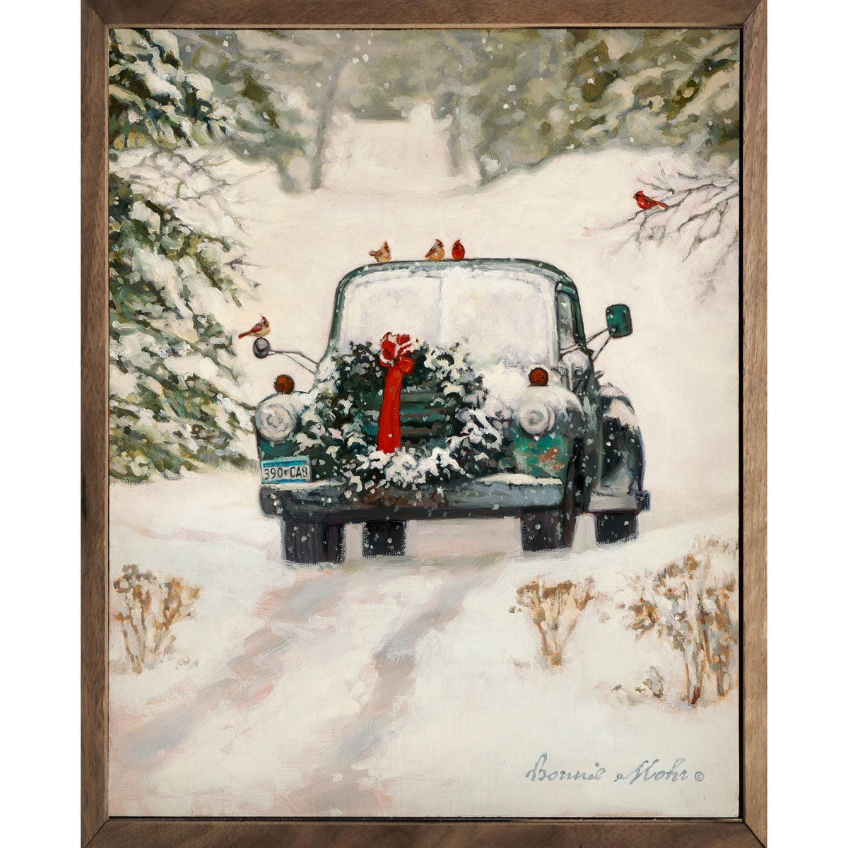 Kendrick Home Walnut Frames 8x10 Winter Park By Bonnie Mohr Printed and Framed Wall Sign