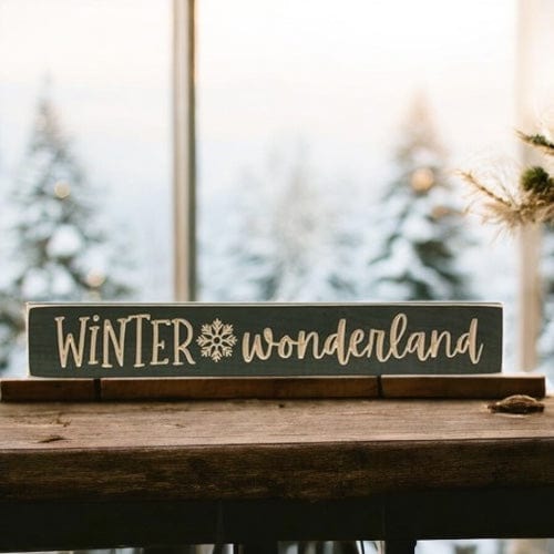 Winter Wonderland Sign - Engraved Wood 24&quot; Long