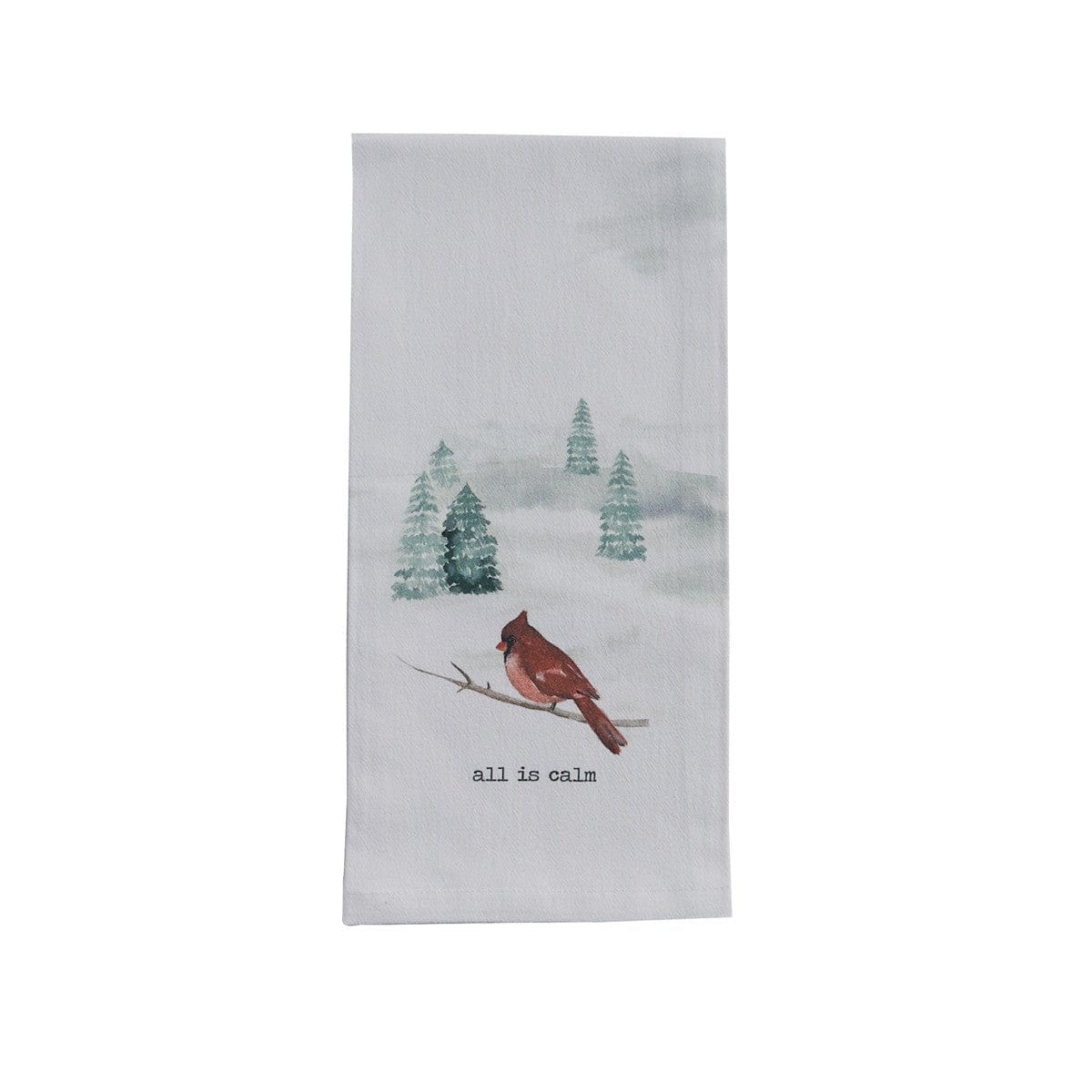 Winterland - All Is Calm Cardinal Dishtowel-Park Designs-The Village Merchant