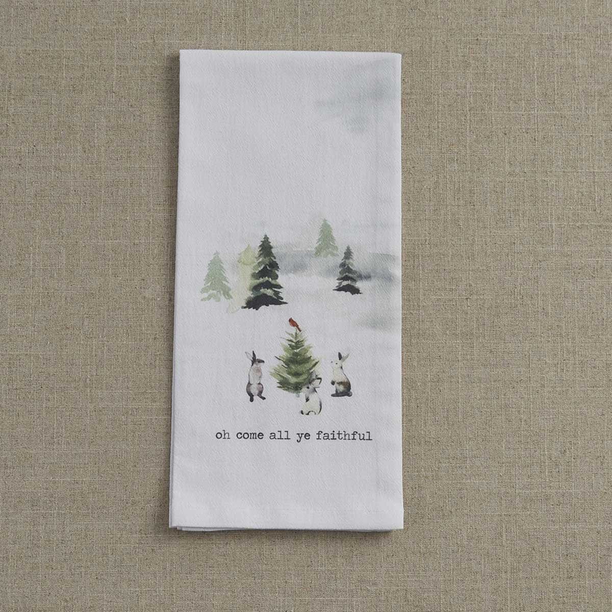 Winterland - Oh Come All Ye Faithful Dishtowel-Park Designs-The Village Merchant
