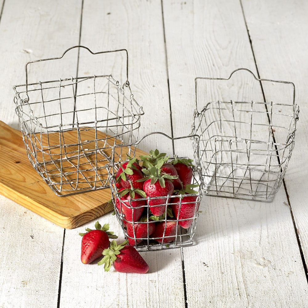 Wire Gathering Berry Nesting Basket With Handles Set of 3-CTW Home-The Village Merchant