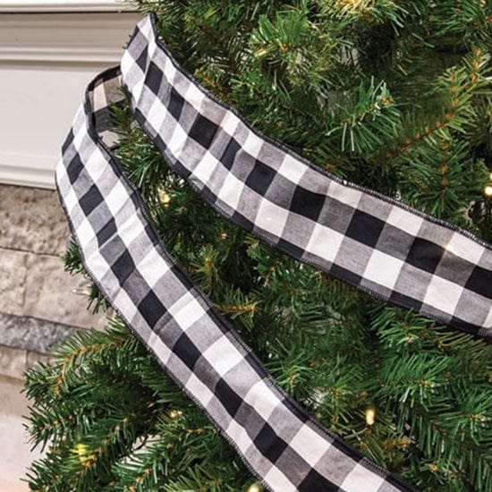Wired Black & White Buffalo Check Ribbon-Craft Wholesalers-The Village Merchant