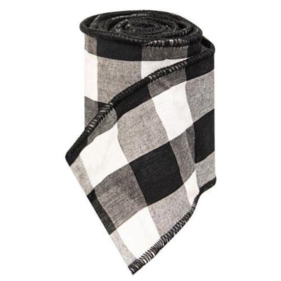 Wired Black & White Buffalo Check Ribbon-Craft Wholesalers-The Village Merchant