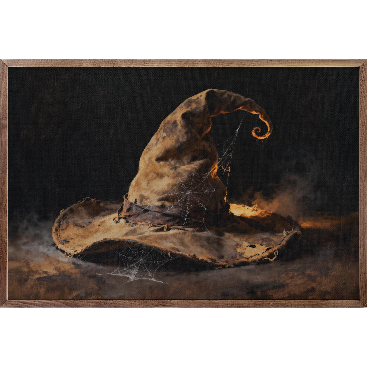Kendrick Home Walnut Frames 8x5 Witch Hat Printed and Framed Wall Sign
