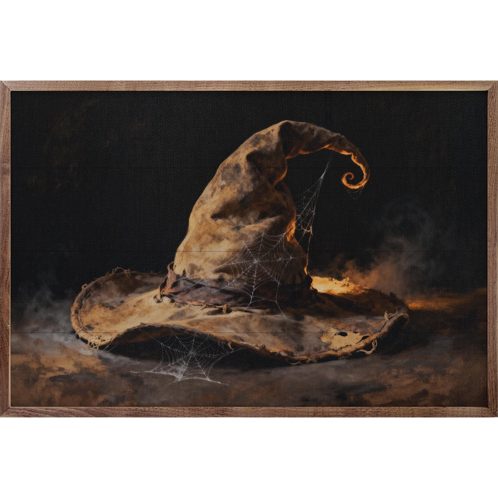Kendrick Home Walnut Frames 8x5 Witch Hat Printed and Framed Wall Sign