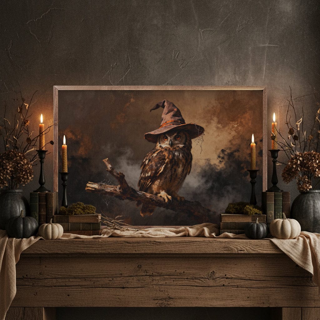 Kendrick Home Walnut Frames Witch Owl