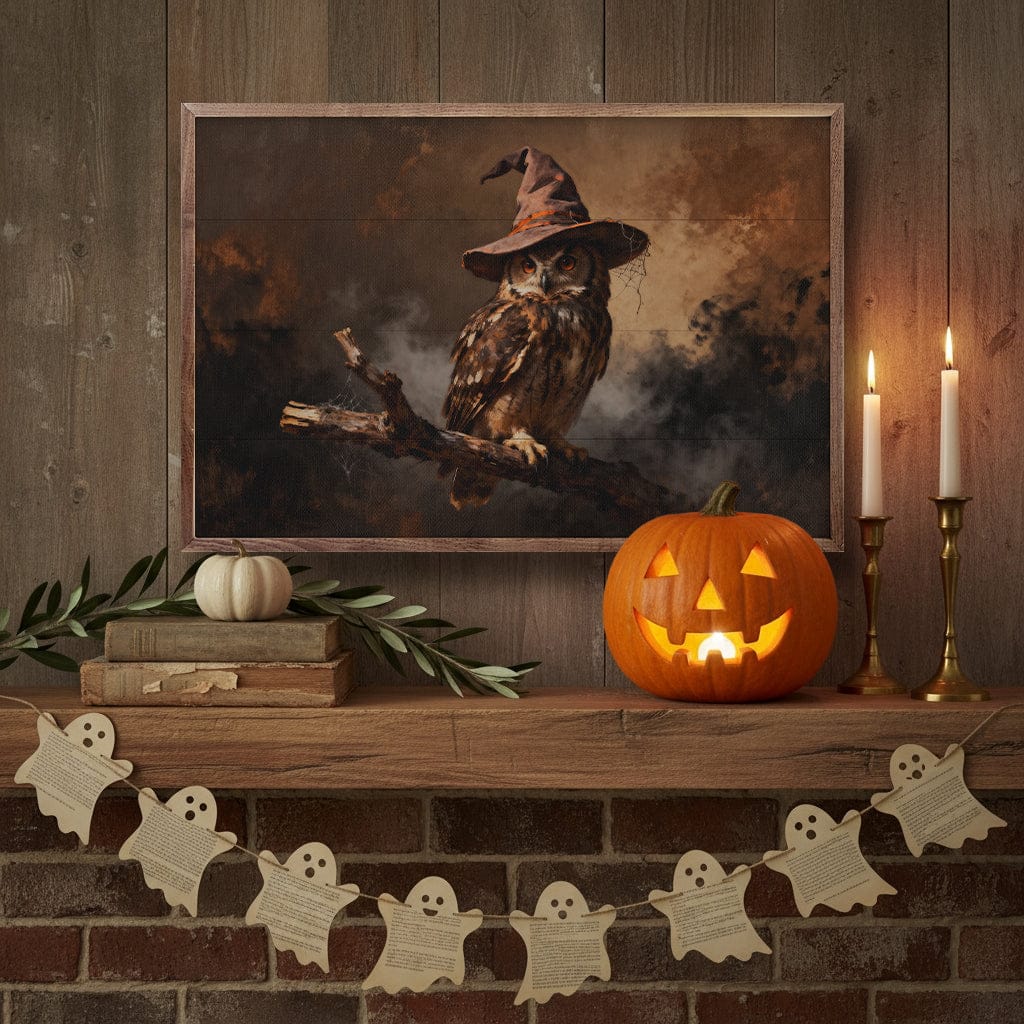 Kendrick Home Walnut Frames Witch Owl