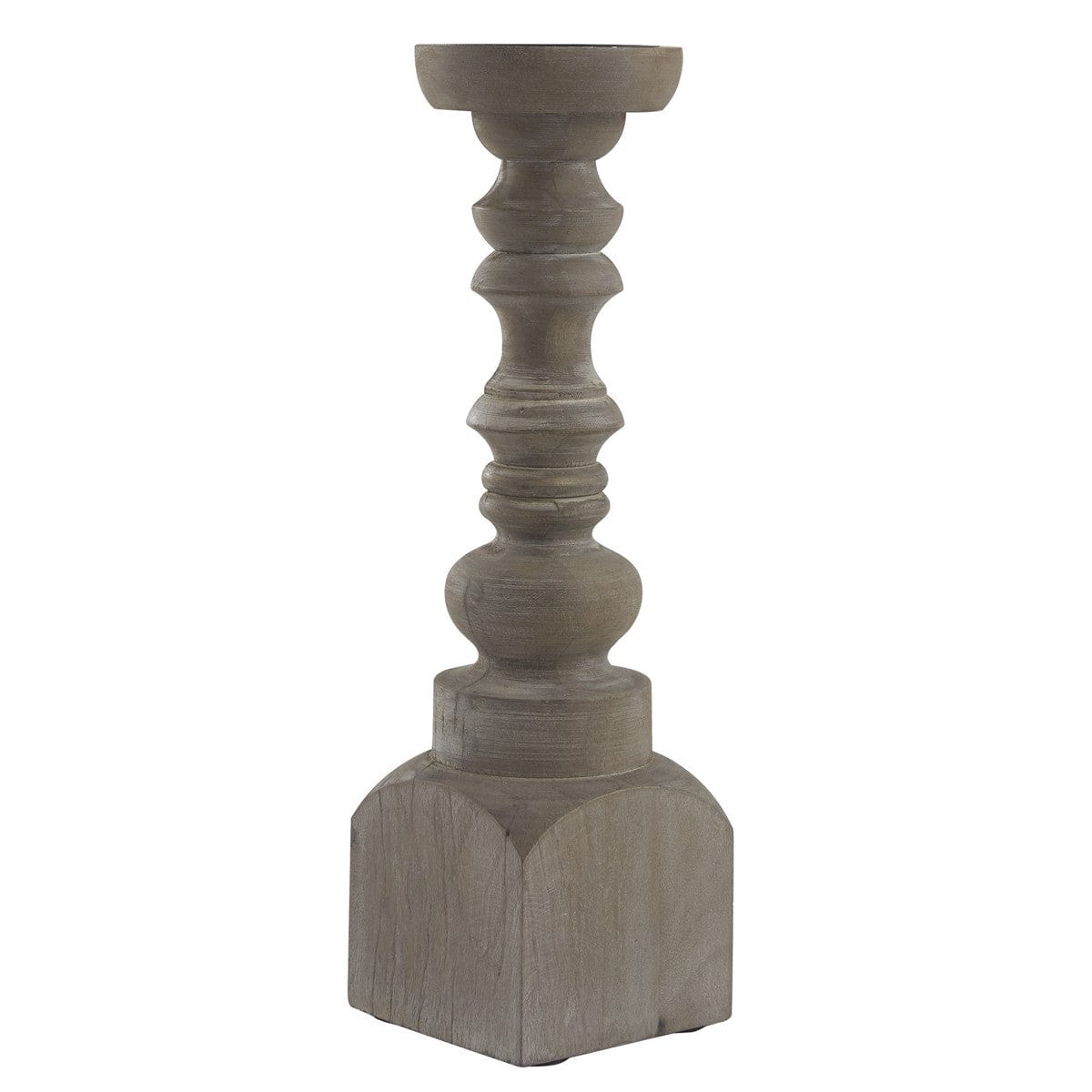 Wood Brighton Candlestick Candle Holder For Pillar Candles - 15" High-Park Designs-The Village Merchant
