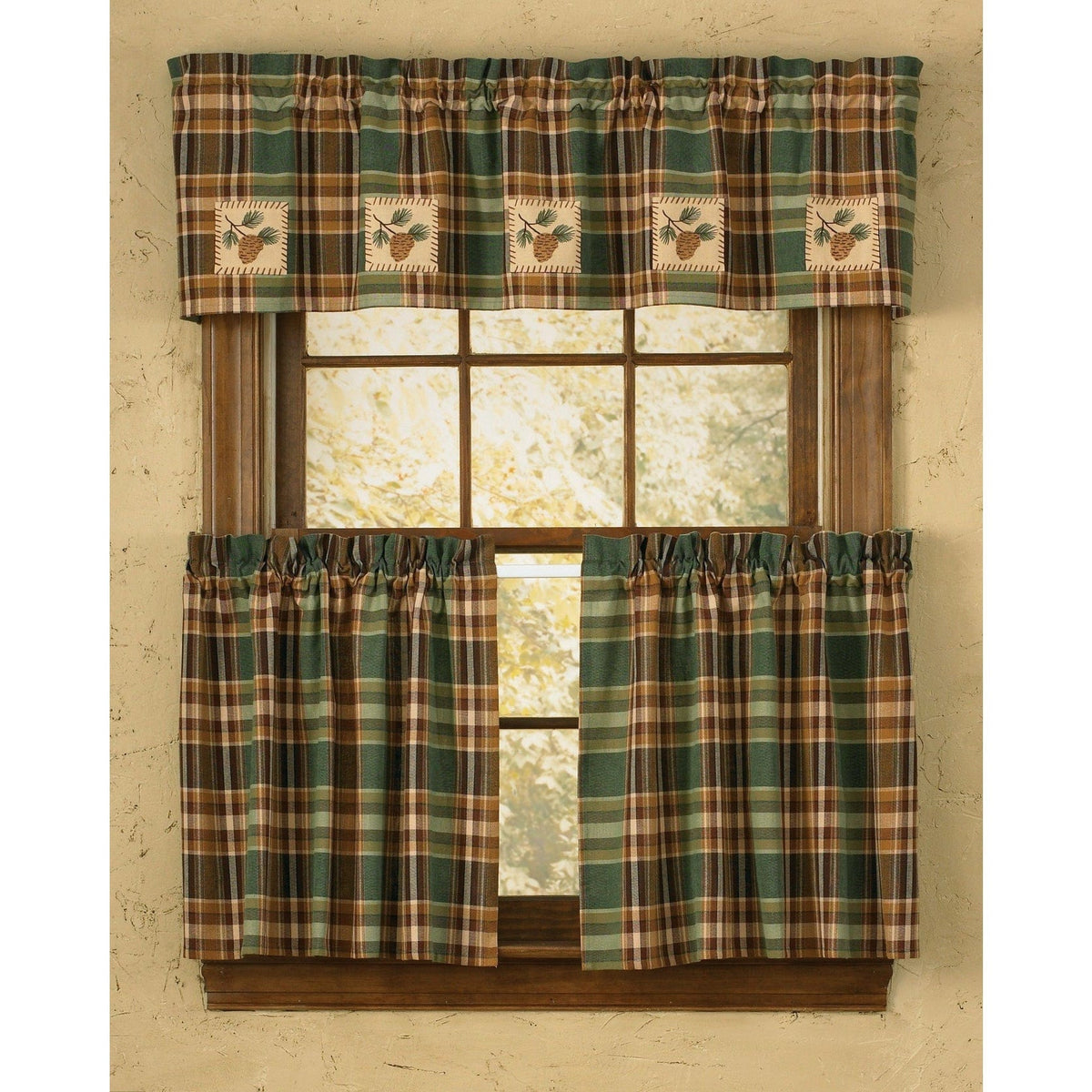 Wood River Patch Pinecone Patch Valance Lined-Park Designs-The Village Merchant