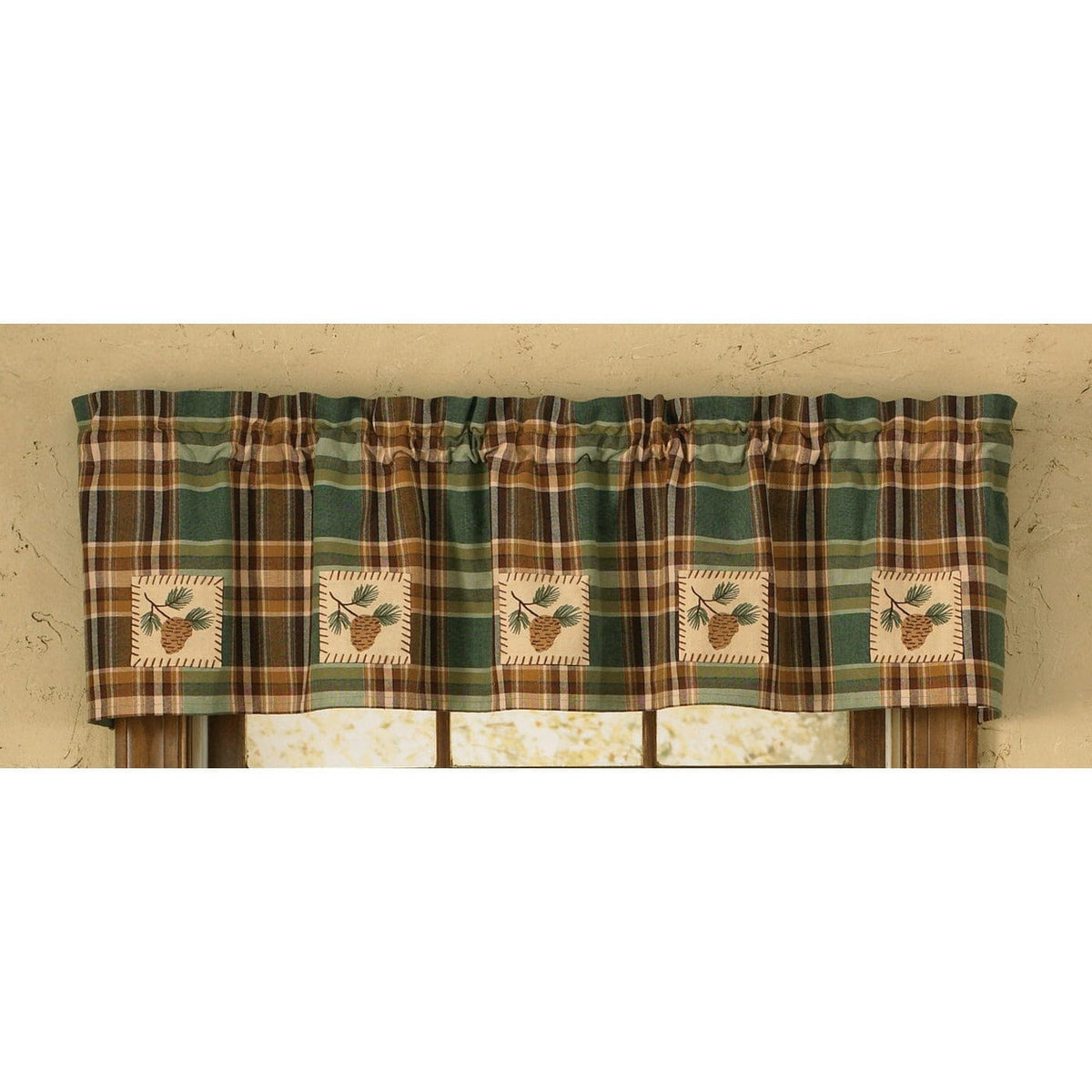 Wood River Patch Pinecone Patch Valance Lined-Park Designs-The Village Merchant