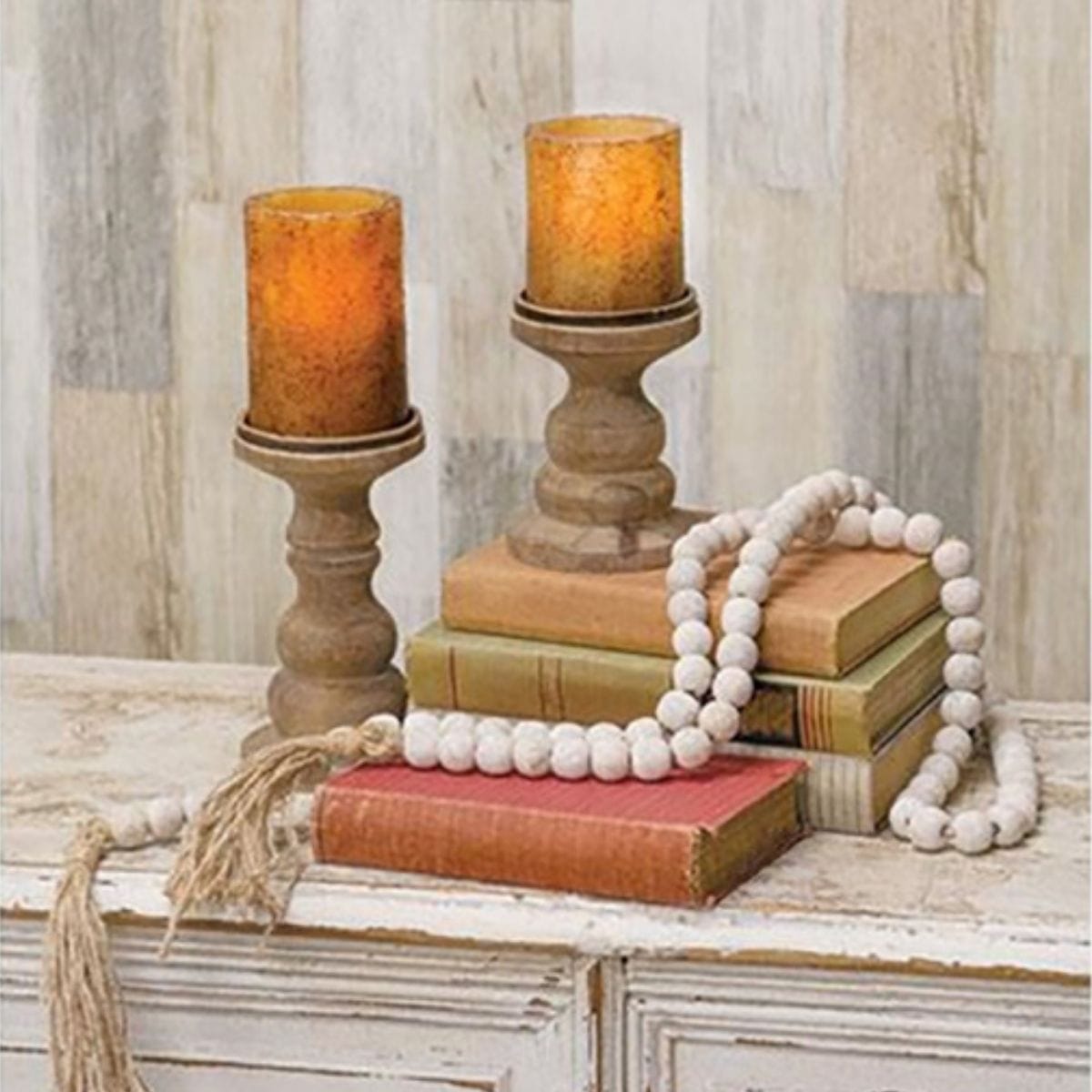 Wood Serena Candle Holders For Pillar Candles - 2 Sizes Available